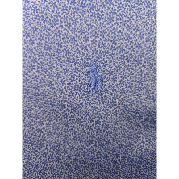 Ralph Lauren Performance Mens Blue Floral Button-Down Shirt Large - Picture 7 of 8